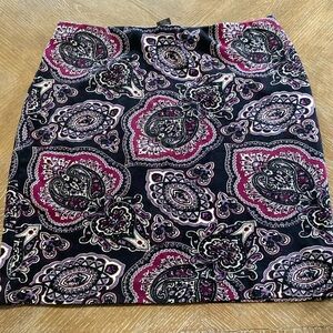 Purple & black patterned skirt